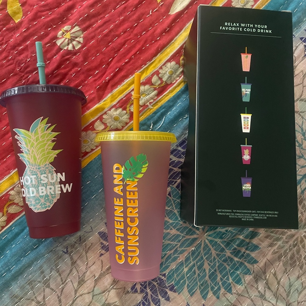 Starbucks Hawaii Aloha Vibes Cold Tumblers Set 2